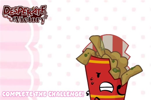 NOT A SHIP!! In desperate victory, throughout the rounds, you must complete challenges hosted by puffball, fries is simply just running to her to win the challenge! (if you're the first one to help, you get a win token!) #bfdi #foryoupage #fyp #xyzbca