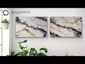 "Venus" Fluid Art w/ Golden Fluid | Huge Diptych | GAC Magic✨