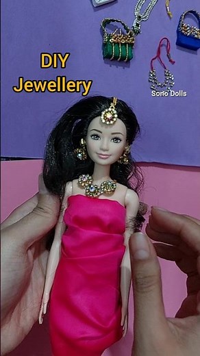 DIY Barbie doll jewellery| How to make doll jewelry