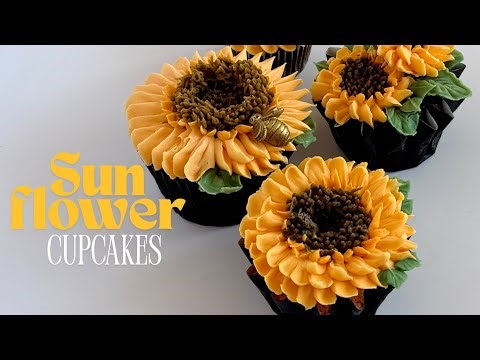 Sunflower Cupcakes-beginner friendly buttercream flowers 🌻