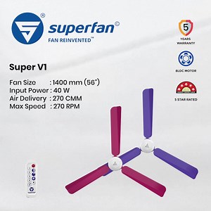 27K views · 32 reactions | Looking for a large 56 inch #superenergyefficient ceiling fan that saves you money and keeps you cool? Check out the Super V1 from #Superfan! This #BLDCfan has been on the market for years, saving over 56% electricity. Plus, it comes with a remote and a 5-year warranty. Upgrade your home's cooling system with this #BEE5starfan today! | Superfan Ceiling Fan | Facebook