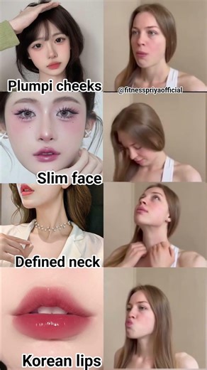 Plump Cheeks + Slim Face + Defined Neck + Korean Lips Transformation 😍✨