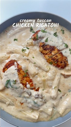 Creamy Tuscan Chicken Rigatoni!