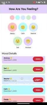 Mobile Application Mood Tracker app