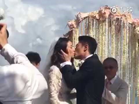 Ruby Lin and Wallace Huo Wedding Kiss