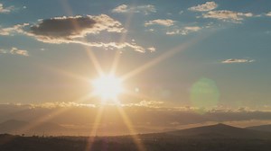 Landscape of mountains and sunset - Free Stock Video