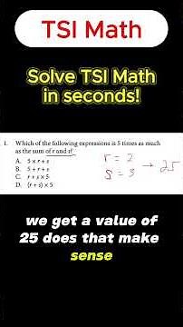 TSI Math - Solve TSI Math in Seconds by Plugging in Values!