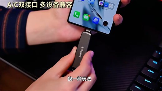 【SanDisk 推荐】闪迪 2TB USB3.2 Type-C 双接口高速固态U盘 DDE1｜读1000MB/s 写900MB/s｜全兼容手机电脑 大容量金属