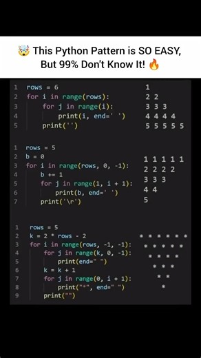 This Python Pattern Trick Is SO EASY! 🤯🔥 #developer #programming #tech #coding #python #pythontricks