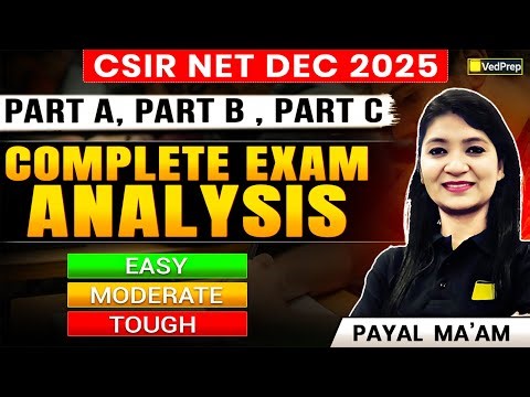 CSIR NET Dec 2025 | Complete Exam Analysis | Part A, B & C Difficulty Level | VedPrep Chem Academy