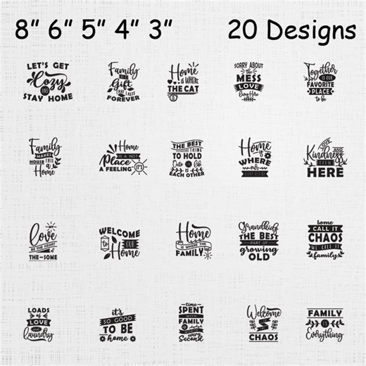 Home Quotes Embroidery Designs Bundle - Family Sayings Machine Embroidery Files - Farmhouse Quote ,home Sweet Home Pattern Bundle - Etsy