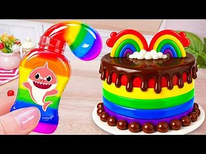 Magical Double Rainbow Drip Cake 🍰 DIY Mini Explosion Dessert 🍨 Lil Cake Lab
