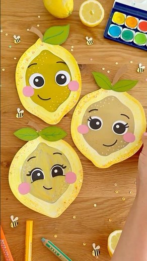 Süße Zitronen als Fensterbild basteln 🍋 #bastelnmitkindern #diy #sommerdeko