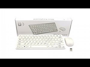 MINI Wireless Keyboard & Mouse 2.4 GHz Set with Silicone Keyboard Cover (White)