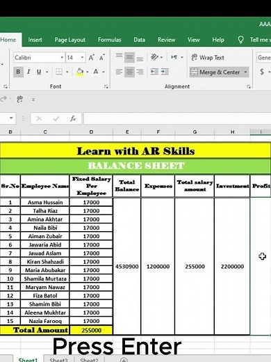 How to Create Balance Sheet in Excel| #excelshorts| Excel Balance Sheet Step by Step 📊 #exceltips