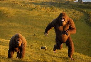 223K views · 3.4K reactions | As the sun began to set over the hill, two teenagers watched as two large, hairy beasts chased sheep on the opposite riverbank. | Bigfoot Evidence | Facebook