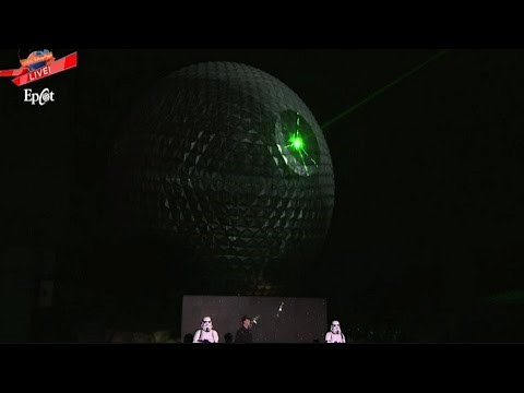 Watch the Epcot Spaceship Earth Transform into the Deathstar!