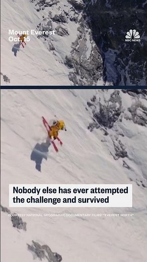 U.S. extreme skier Jim Morrison climbs the North Face of Mount Everest before skiing back down