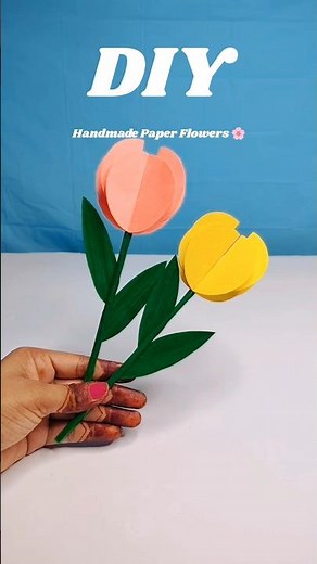 DIY Paper Tulip Flowers 🌷 | Easy Handmade Paper Flower Craft for Home Decoration