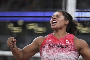 Rogers wins gold, sets Canadian record in hammer throw at world championships