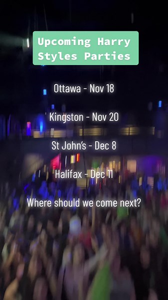 Heard people wanted new party dates? Tix available now, link in IG bio. #FYP #harrystyles #onedirection #harryshouse #canada
