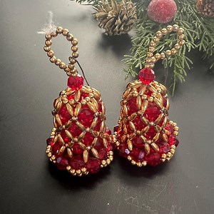 Set of 2 Vintage Beaded Bell Ornaments | Handcrafted Holiday Bells | Retro Christmas Tree Decor - Etsy