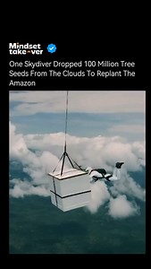 85K views · 13K reactions | One man. 100 million tree seeds dropped over the Amazon. Brazilian skydiver Fabrício Amaral turned the sky into a platform for reforestation, using his daring jumps to fight deforestation from above. While many chase the thrill of the skies, he used them as a launchpad for change — a bold reminder that one idea can help heal the planet. Video: @luigicani #amazonrainforest #climateaction #environment #skydiving | Mindsetakeover | Facebook