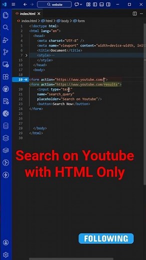 Search YouTube Using ONLY HTML #shortsfeed #ytshorts