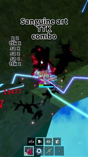 TTK + SANGUINE ART one shot combo blox fruits!