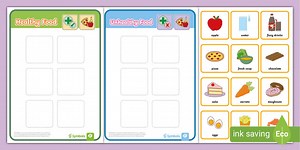 Twinkl Symbols: Healthy Food Sorting Activity