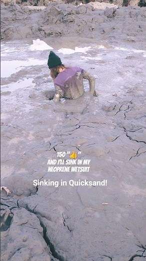 Sinking in creamy quicksand challenge!? #quicksand #mud #shorts