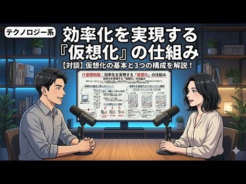 【聞き流し】効率化を実現する「仮想化」の仕組み（ITパスポート・テクロノジー系）