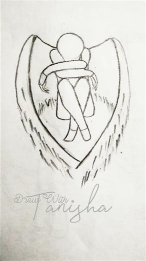 How to draw a crying angel pose 💫 #tutorial #sketch #angel #shorts