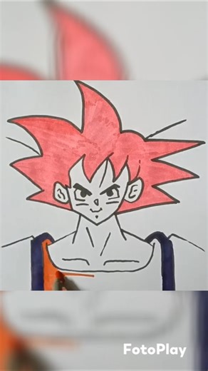 goku a cartoon character drawing #goku #cartoon #drawing #draw #shortvideo