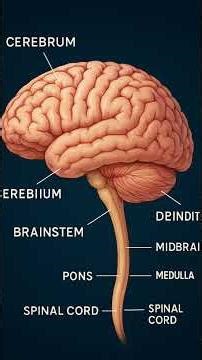 🧠 #BrainDiagram | Human Brain Parts Explained in 30 Seconds | Cerebrum to Spinal Cord Full Detail