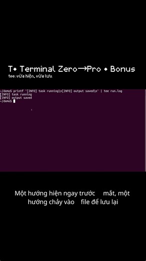 T• tee: simultaneously displays on the screen and saves to a file | Bonus (Terminal Zero→Pro) #ub...