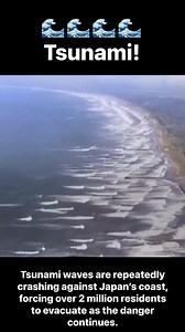 227K views · 504 reactions |  #Breaking News: New video shows tsunami waves striking Japan's coast with tremendous force, leading to the evacuation of over 2 million residents as the danger persists. Have you ever seen a tsunami before? | Chicago & Midwest Storm Chasers | Facebook