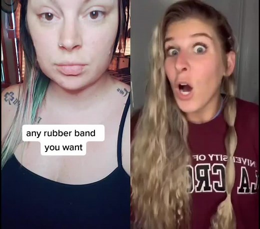 #duet with @johannawestbrook see how far the rubber band fibers stretch before it breaks. or just let it sit on the elastic and watch it disolve