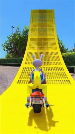 GTA V SPIDERMAN AND ALIEN RAGDOLL WON BIKE JUMP CHALLENGE#shorts