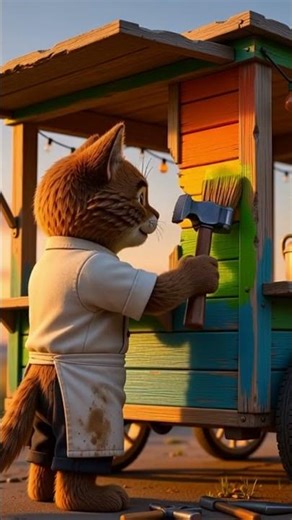 Zero to Hero: The Little Cat Chef ❤️👑 #viral #shortvideo #catlife #aivideo #motivation