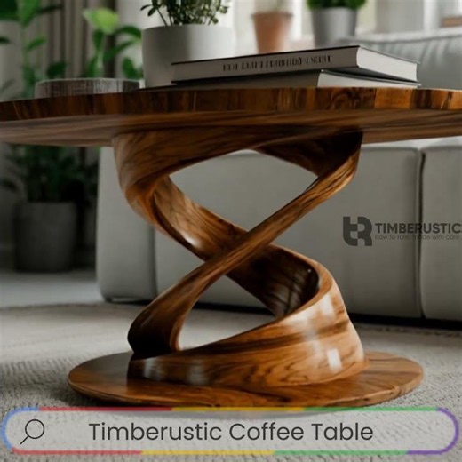 Sculpted Solid Wood Round Coffee Table That Becomes the Centerpiece #shorts