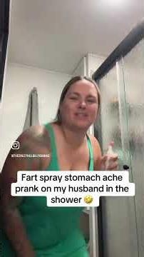 Fart Spray In The Shower Prank 💀 #funny #couple #shorts