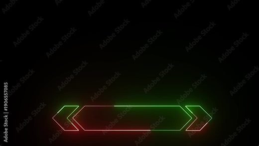 live streaming neon frame animation with neon box frame. Animated neon Live streaming red green color Icon. Neon looped light frame for live streaming video and 4k video