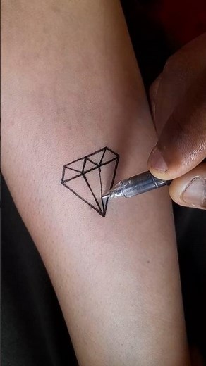 Small diamond tattoo with pen at home #tattoo #shorts #trending