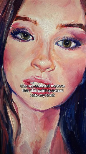 Unexpected Blue Paint Discovery in Oil Painting