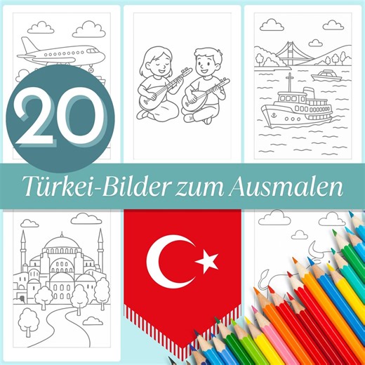 Türkiye Coloring Book for Kids PDF, 20 Türkiye Coloring Pages to Print, Turkey Coloring Book, Travel Coloring Book for Ages 4 and Up - Etsy UK