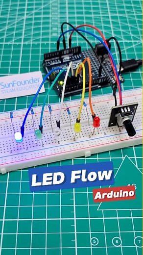 21K views · 53 reactions | Make LEDs Dance! Speed Control with Arduino & Potentiometer#arduino #electronics #engineering #arduinoproject #electricalengineer #arduinobeginner | SunFounder OpenSource | Facebook