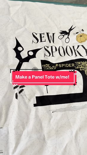 We are making a SUPER fast And VERY beginner friendly tote bag for Spooky Season! Ill walk you step hy step through sewing up this bag, and give you some tips aling the way to improve your sewing universally. We have a few of these Sew Spooky canvas tote panel from Mr Bones Sews by Figo in our shop so if you likenit, you can use the link in our bio to shop for it! Bonus-These basic instructions work for almost every panel tote bag, so save it for later! #beginnersewing #easysewingproject #beginn