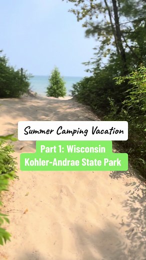 From cozy teardrop camping to stunning Lake Michigan views, our Wisconsin vacation was a dream 🌅🏕️ #teardropcamping #lakemichigan #wisconsinvacation #travelgoals #travelwisconsin #kohlerandre #kohlerandrae #kohlerandraestatepark