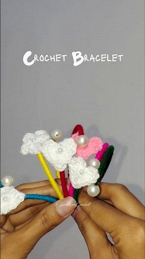 ✨ Easy Crochet Bracelet Tutorial 🧶 | Handmade Friendship Bracelet | DIY Crochet Jewelry #shorts #Luv